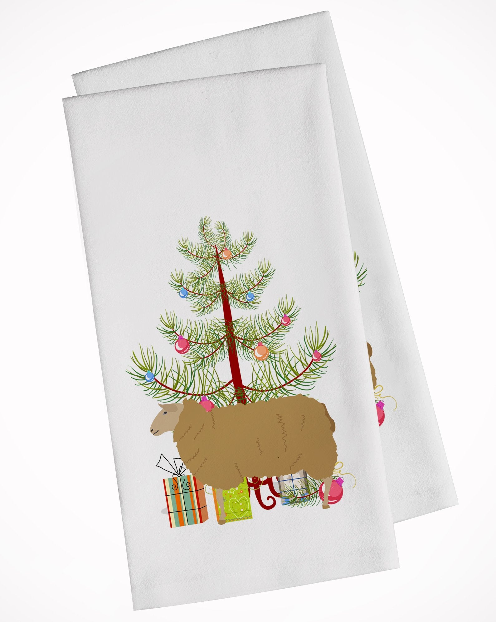 East Friesian Sheep Christmas White Kitchen Towel Set of 2 BB9344WTKT by Caroline's Treasures