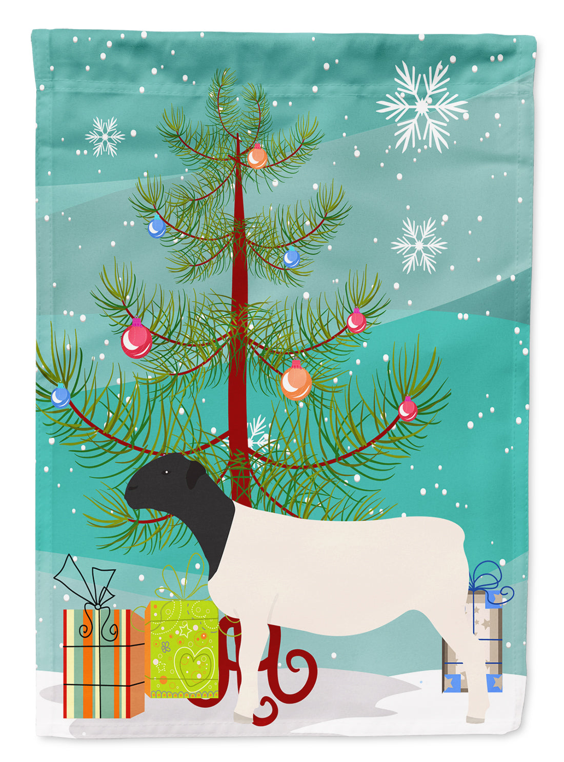 Dorper Sheep Christmas Flag Canvas House Size BB9345CHF  the-store.com.