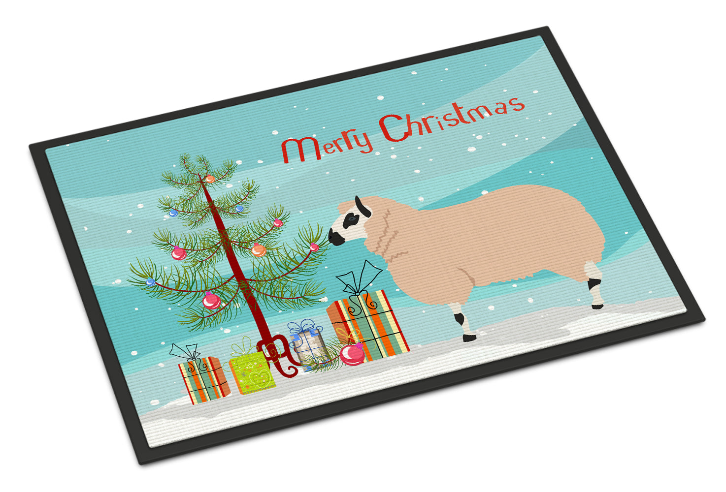 Kerry Hill Sheep Christmas Indoor or Outdoor Mat 18x27 BB9346MAT - the-store.com