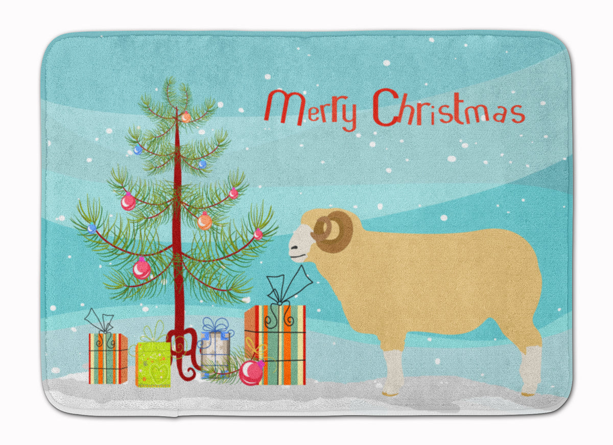 Horned Dorset Sheep Christmas Machine Washable Memory Foam Mat BB9347RUG - the-store.com