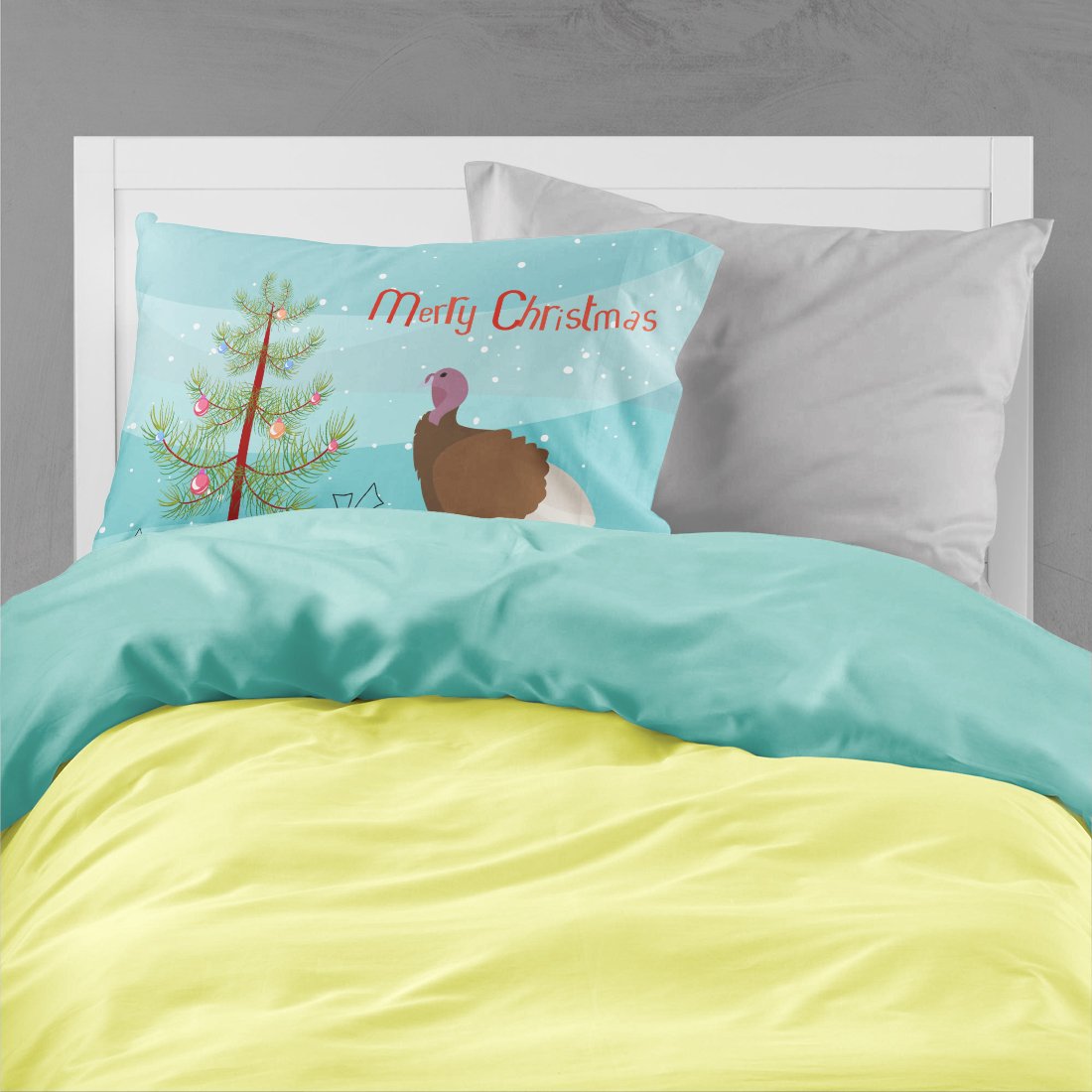 Bourbon Red Turkey Hen Christmas Fabric Standard Pillowcase BB9349PILLOWCASE by Caroline's Treasures