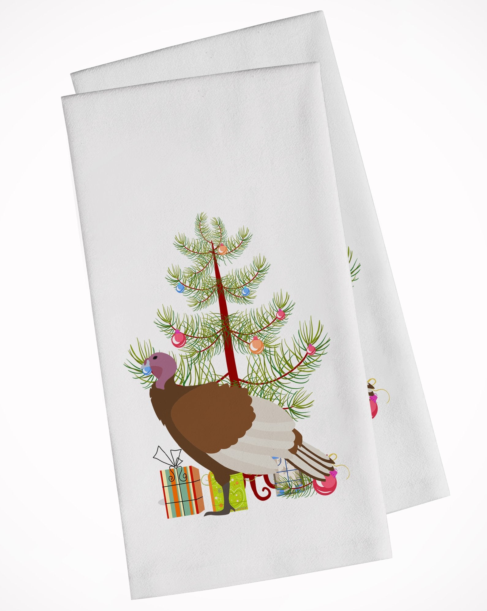 Bourbon Red Turkey Hen Christmas White Kitchen Towel Set of 2 BB9349WTKT by Caroline's Treasures