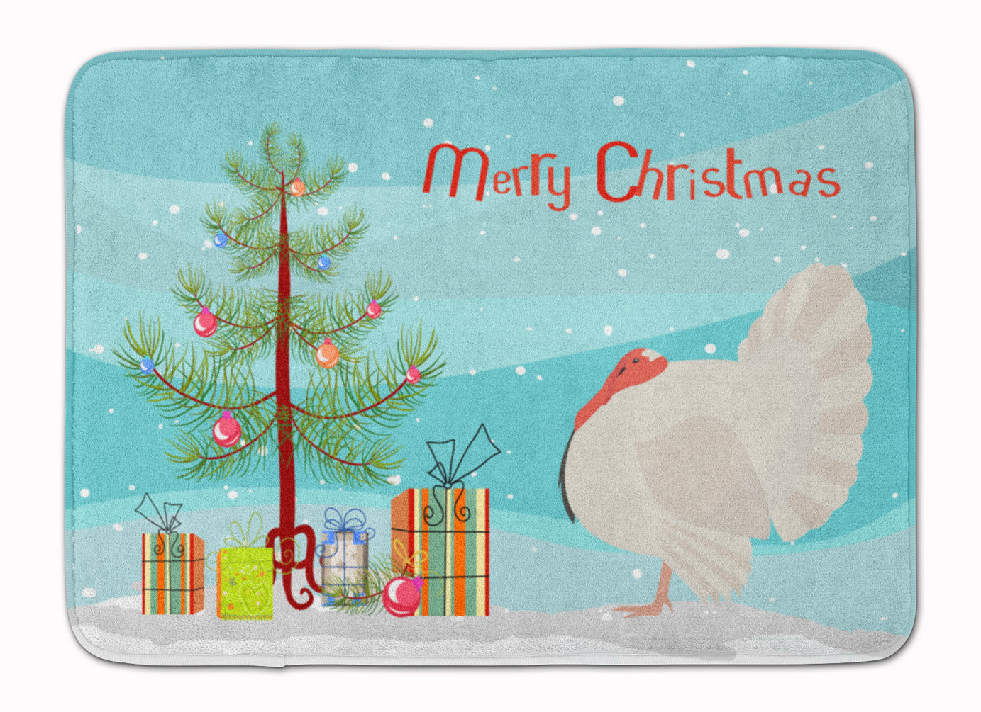 White Holland Turkey Christmas Machine Washable Memory Foam Mat BB9350RUG - the-store.com