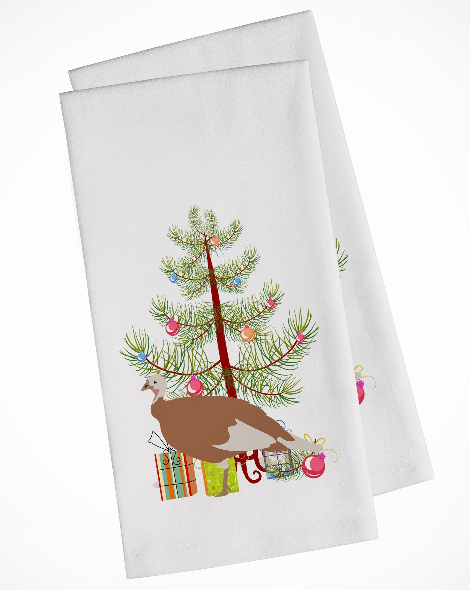 Jersey Buff Turkey Hen Christmas White Kitchen Towel Set of 2 BB9351WTKT by Caroline's Treasures