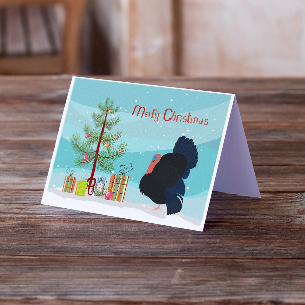 Norfolk Black Turkey Christmas Greeting Cards and Envelopes Pack of 8 - the-store.com
