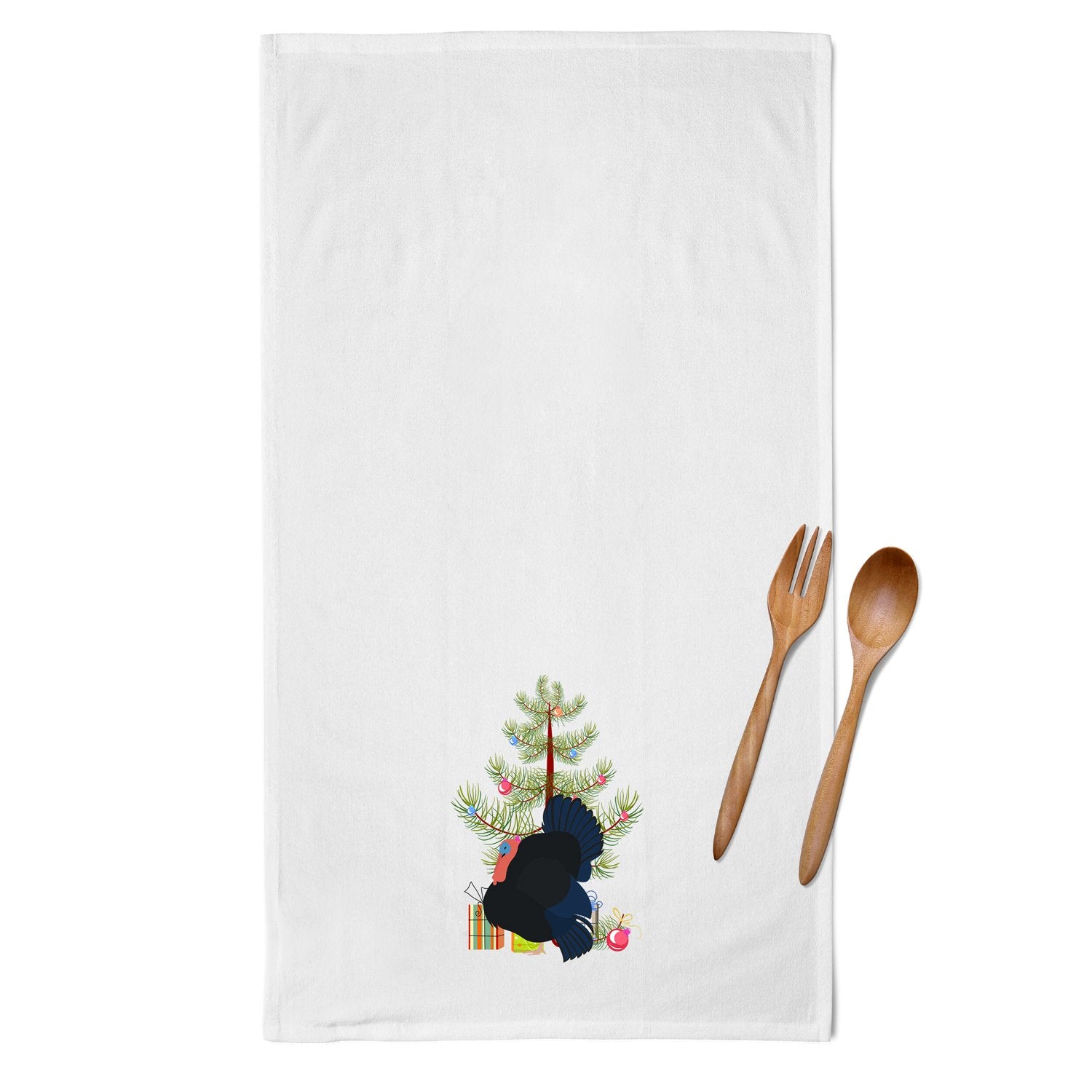 Norfolk Black Turkey Christmas White Kitchen Towel Set of 2 BB9352WTKT by Caroline's Treasures