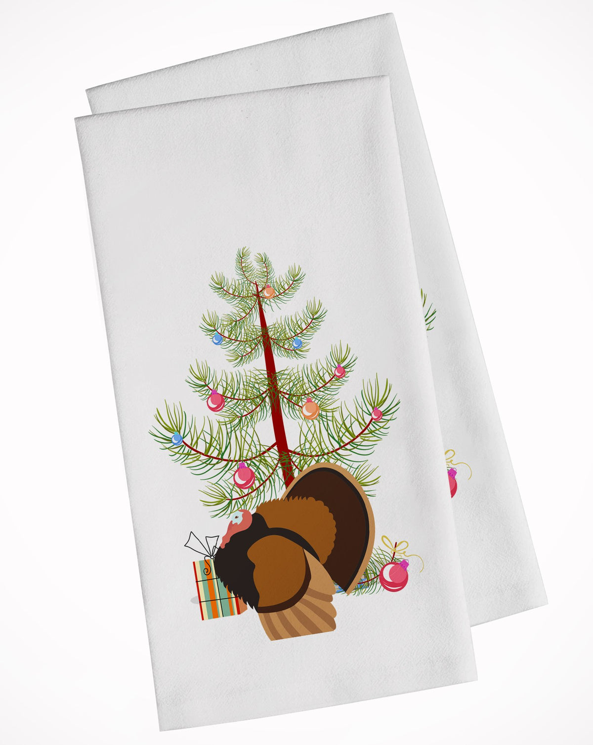 Bronze Turkey Christmas White Kitchen Towel Set of 2 BB9353WTKT by Caroline&#39;s Treasures