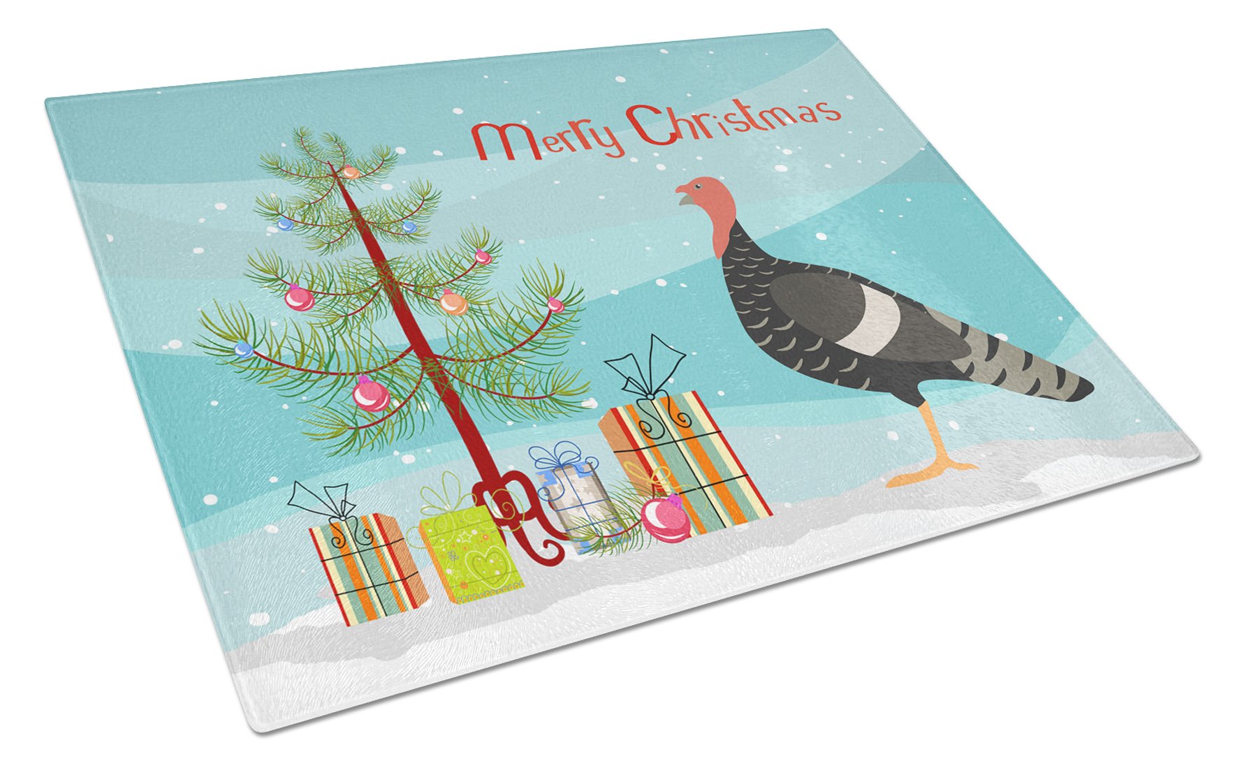 Marragansett Turkey Christmas Glass Cutting Board Large BB9354LCB by Caroline's Treasures