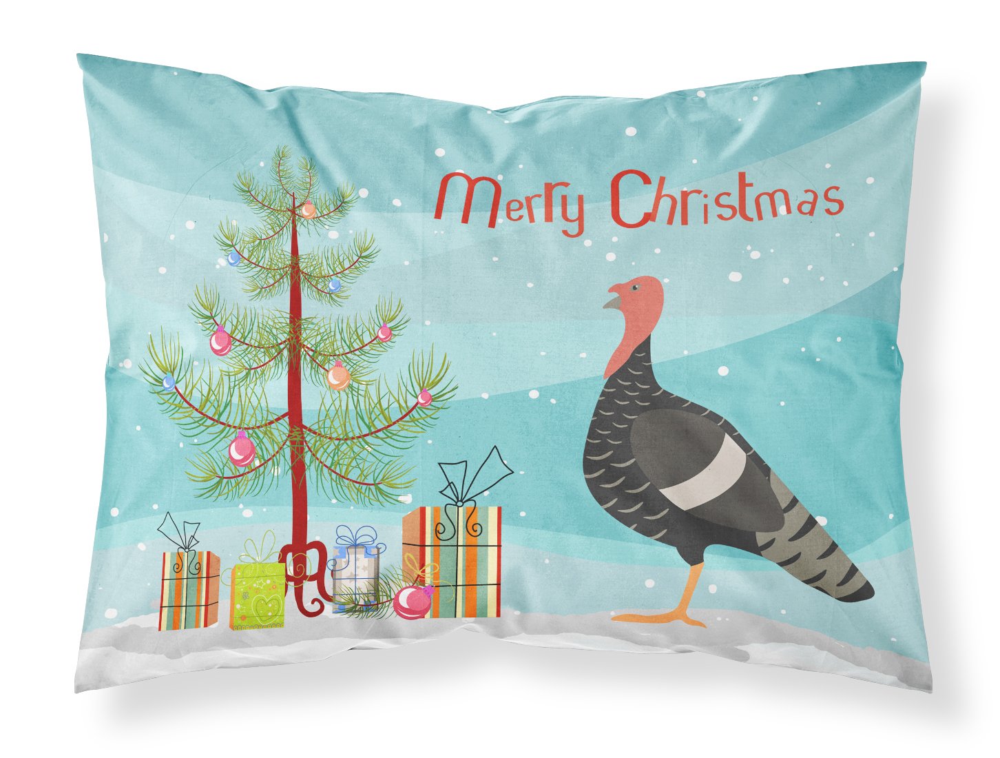 Marragansett Turkey Christmas Fabric Standard Pillowcase BB9354PILLOWCASE by Caroline's Treasures