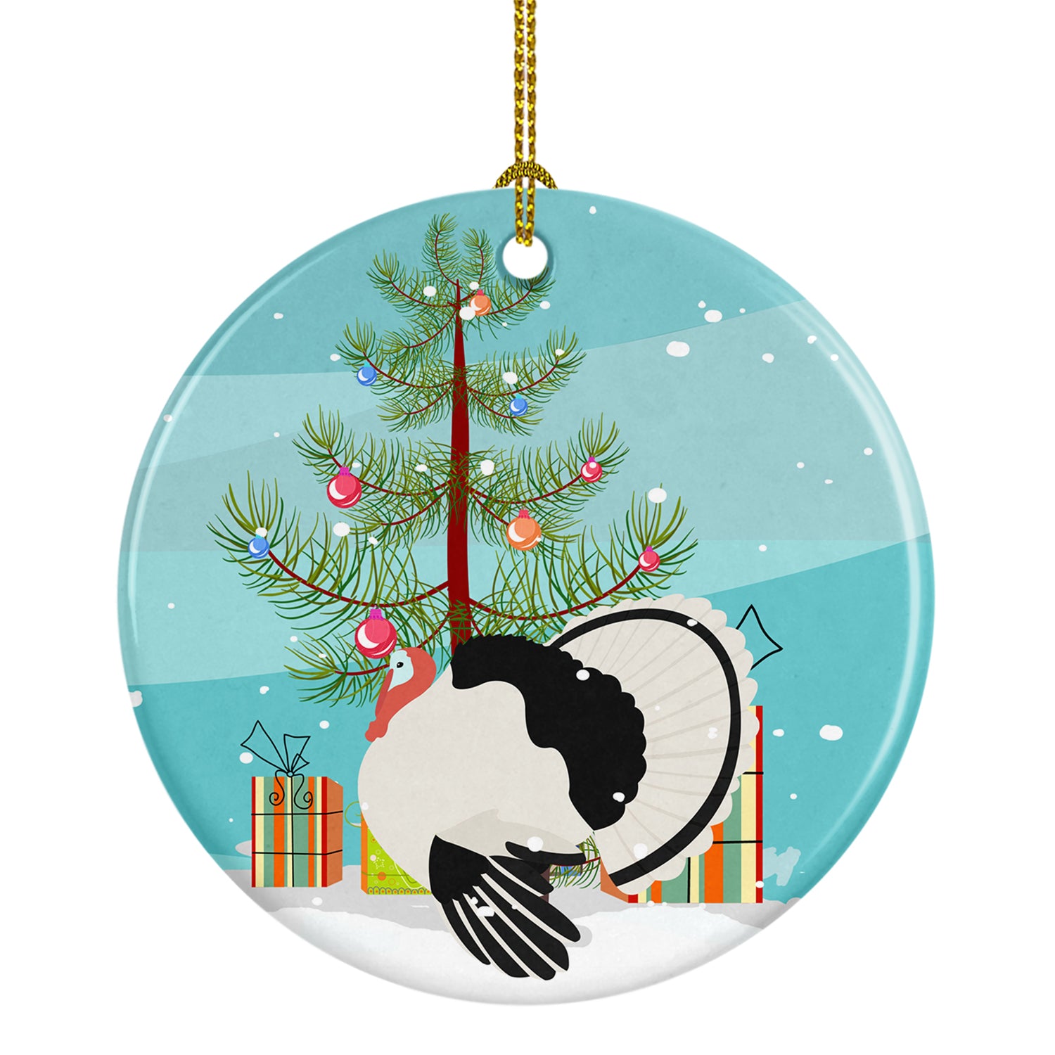 Royal Palm Turkey Christmas Ceramic Ornament BB9355CO1 - the-store.com