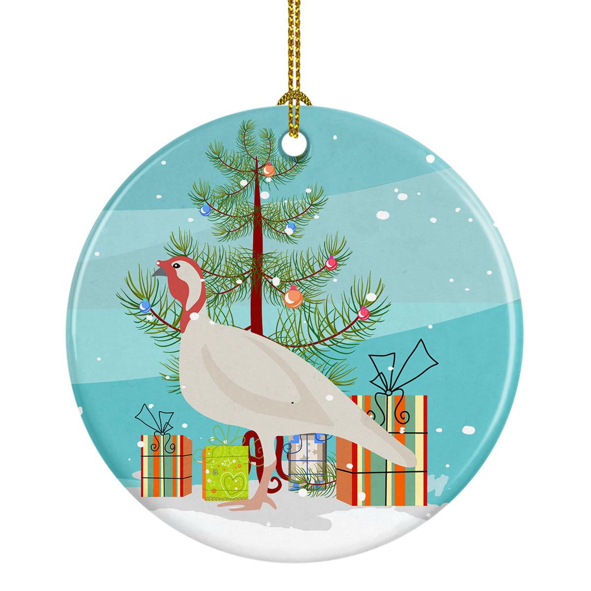 Beltsville Small White Turkey Hen Christmas Ceramic Ornament BB9356CO1 - the-store.com