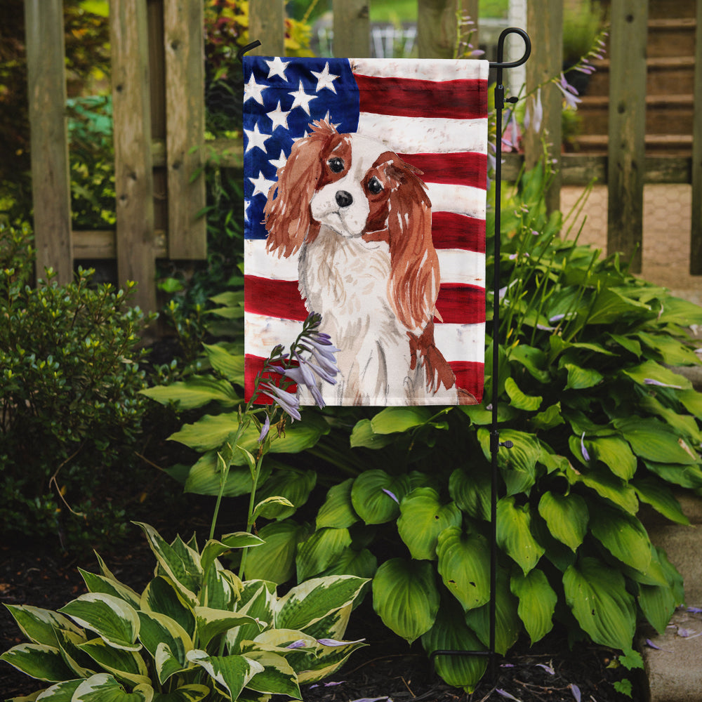 Blenheim Cavalier Spaniel Patriotic Flag Garden Size BB9358GF  the-store.com.