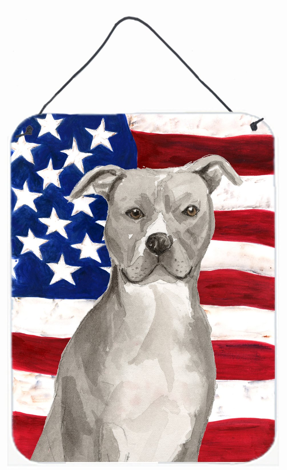 Staffordshire Bull Terrier Patriotic Wall or Door Hanging Prints BB9360DS1216 by Caroline&#39;s Treasures