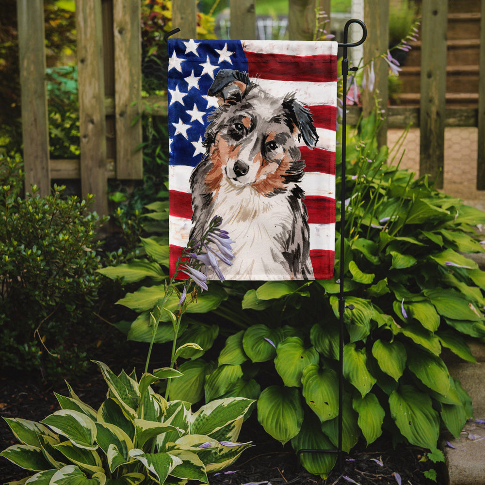 Australian Shepherd Patriotic Flag Garden Size BB9362GF  the-store.com.