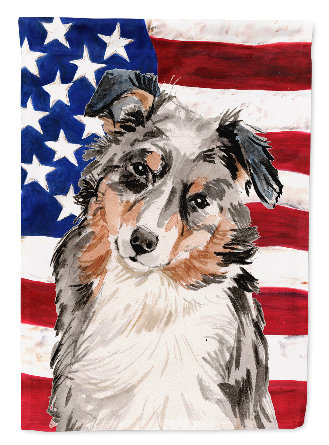 Australian Shepherd Patriotic Flag Garden Size BB9362GF  the-store.com.