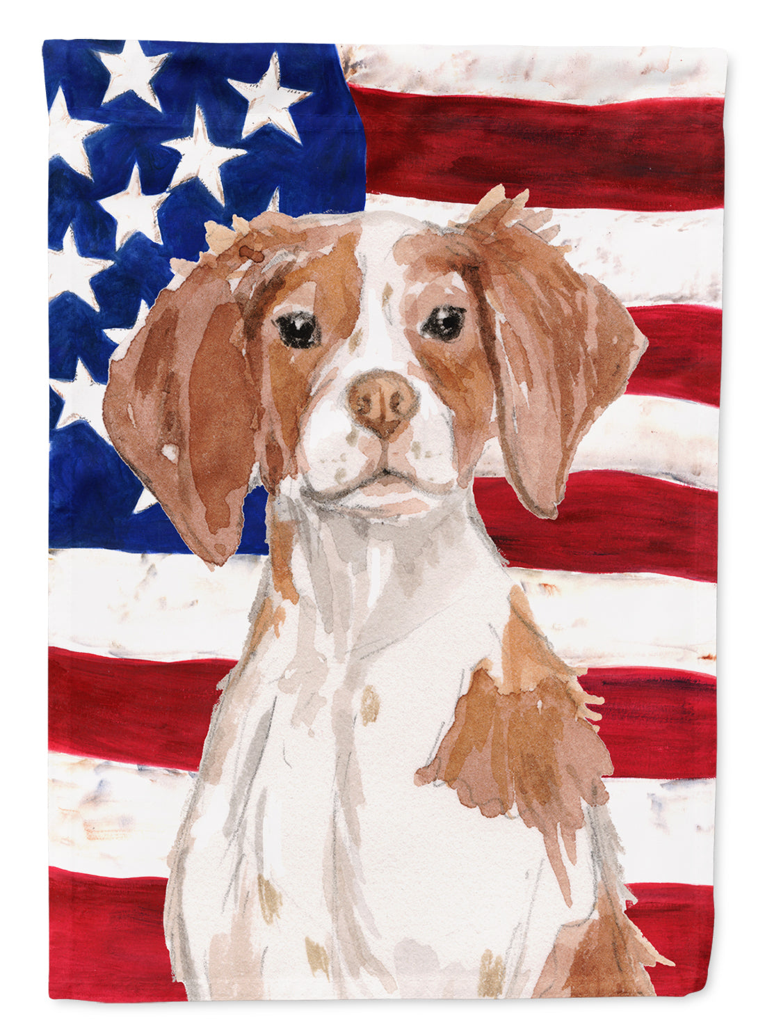 Brittany Spaniel Patriotic Flag Garden Size BB9364GF  the-store.com.