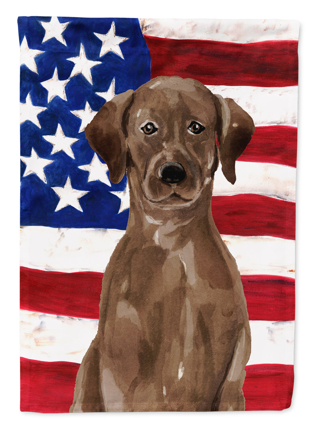 Chocolate Labrador Patriotic Flag Garden Size BB9365GF  the-store.com.