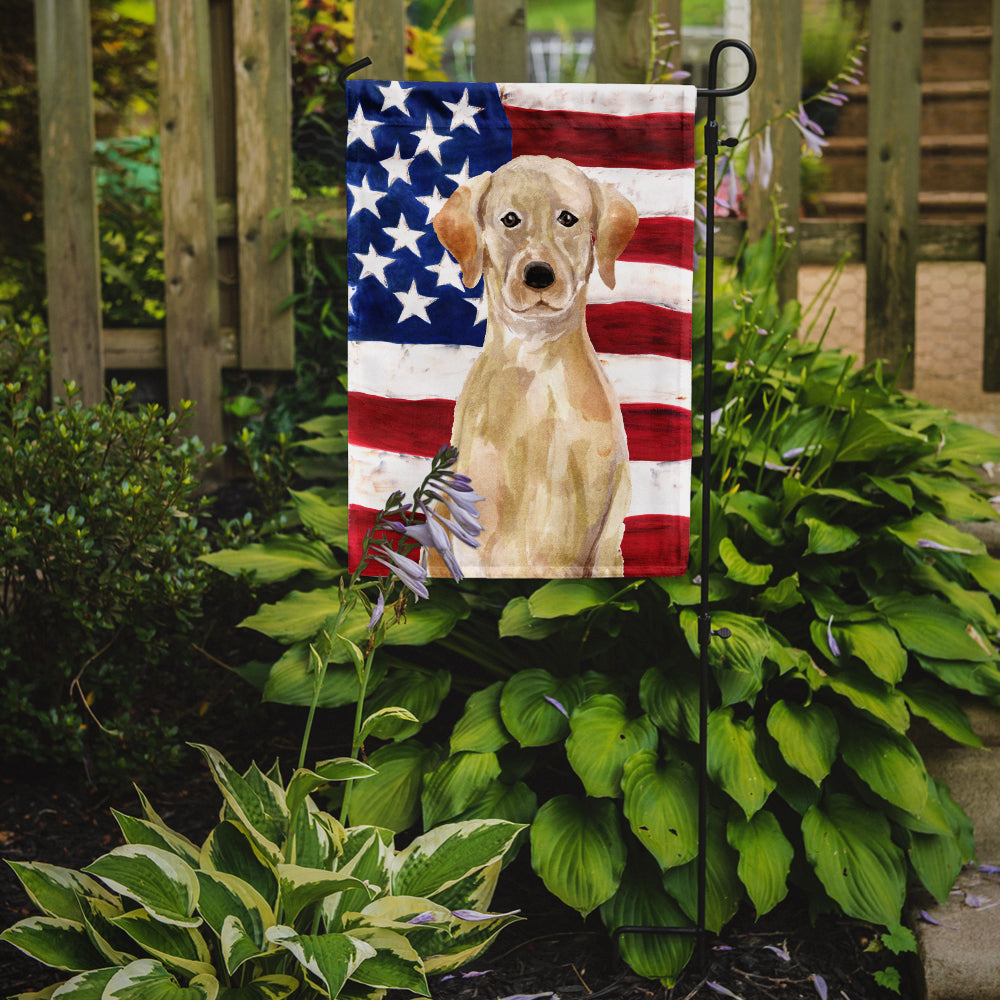 Yellow Labrador Patriotic Flag Garden Size BB9366GF  the-store.com.