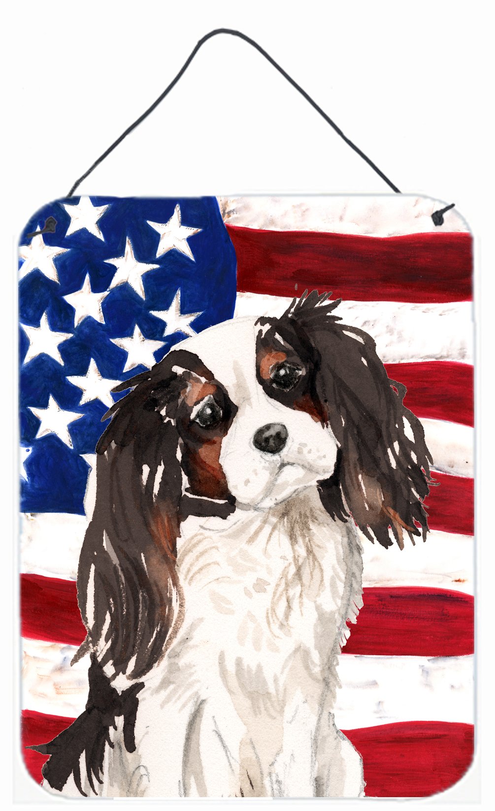 Tricolor Cavalier Spaniel Patriotic Wall or Door Hanging Prints BB9367DS1216 by Caroline&#39;s Treasures