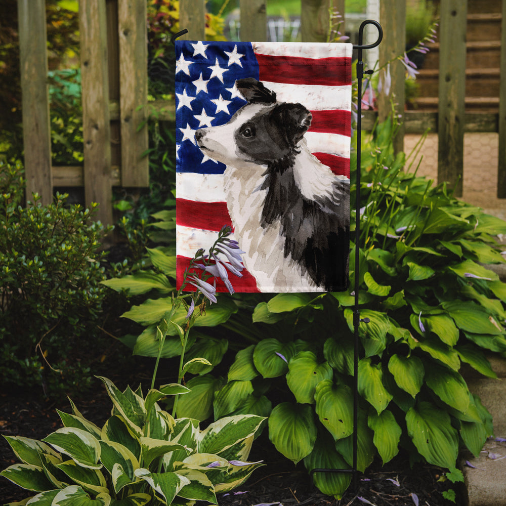 Border Collie Patriotic Flag Garden Size BB9373GF  the-store.com.