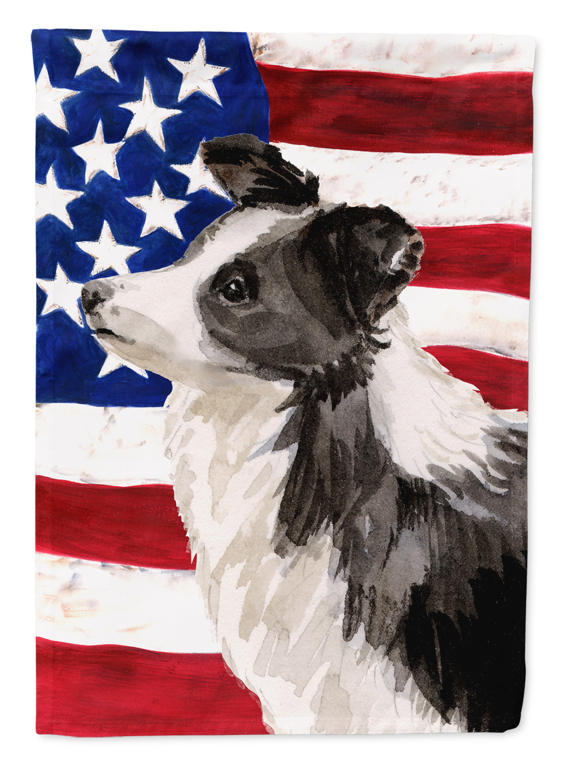 Border Collie Patriotic Flag Garden Size BB9373GF  the-store.com.