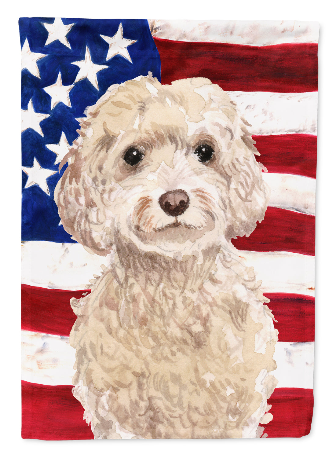 Champagne Cockapoo Patriotic Flag Canvas House Size BB9375CHF  the-store.com.