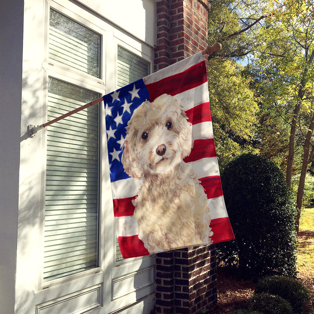 Champagne Cockapoo Patriotic Flag Canvas House Size BB9375CHF  the-store.com.