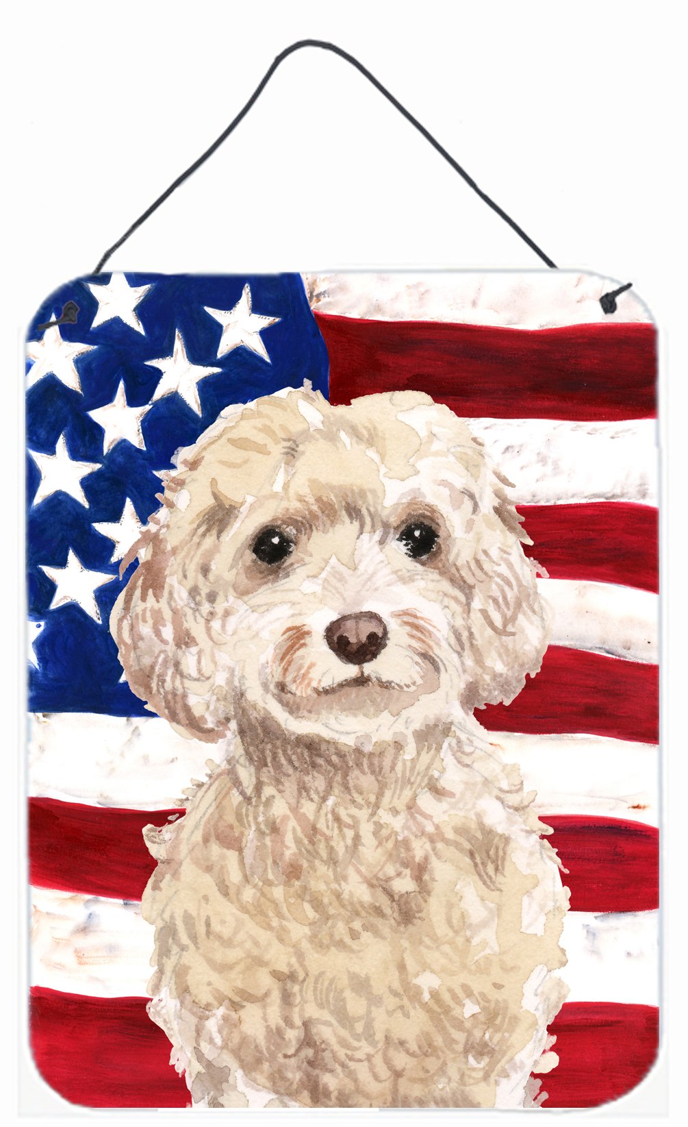 Champagne Cockapoo Patriotic Wall or Door Hanging Prints BB9375DS1216 by Caroline's Treasures