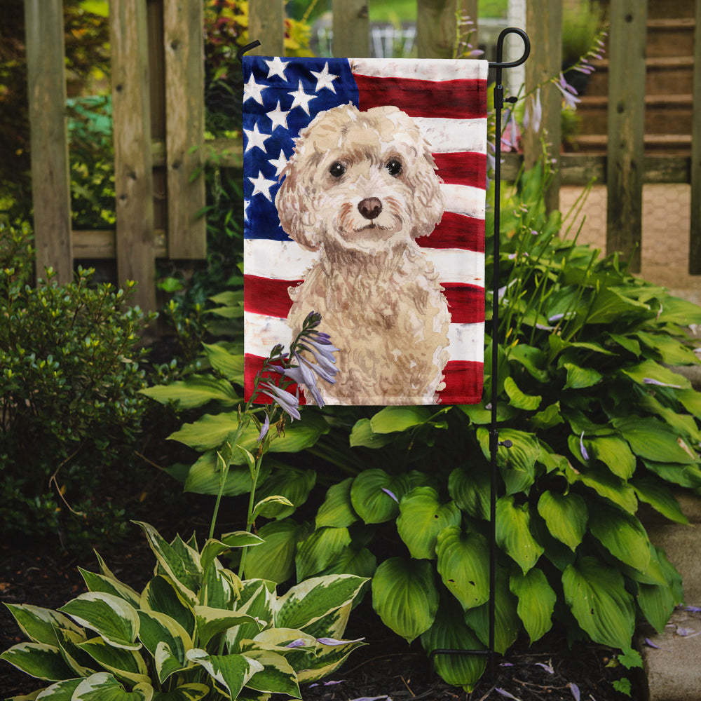 Champagne Cockapoo Patriotic Flag Garden Size BB9375GF  the-store.com.