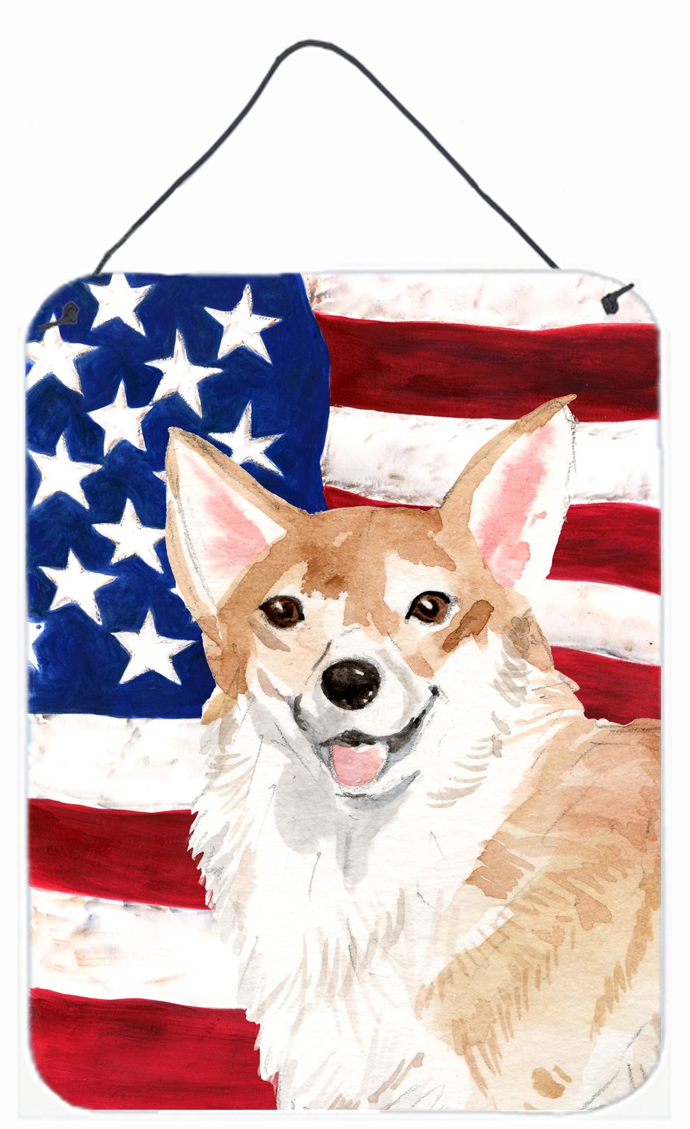 Corgi Patriotic Wall or Door Hanging Prints BB9379DS1216 by Caroline's Treasures