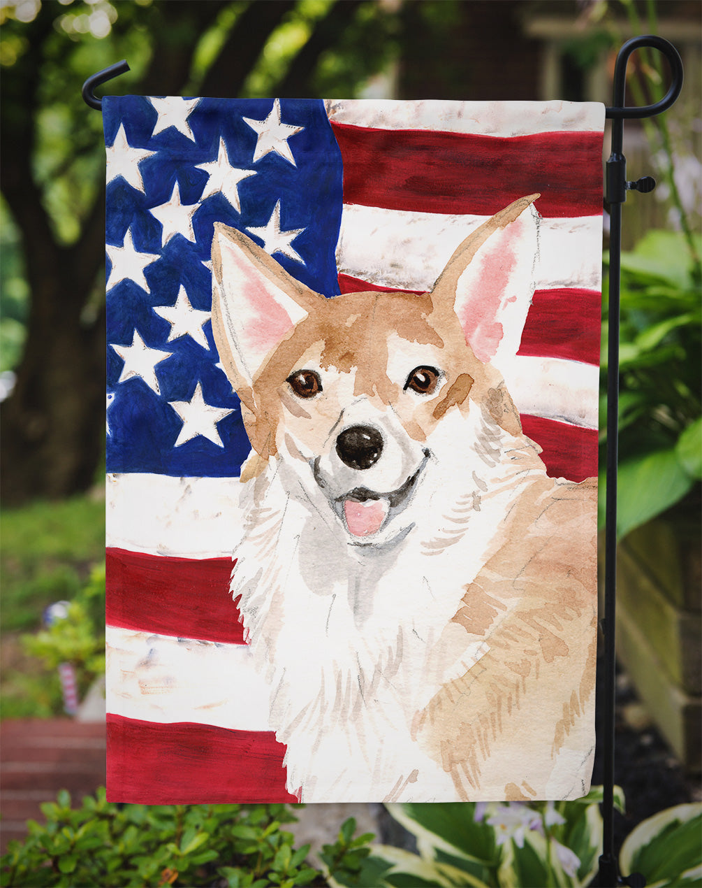 Corgi Patriotic Flag Garden Size BB9379GF  the-store.com.