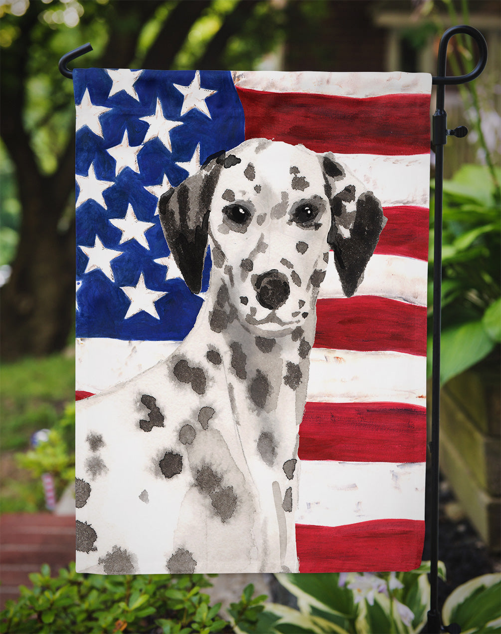 Dalmatian Patriotic Flag Garden Size BB9380GF  the-store.com.