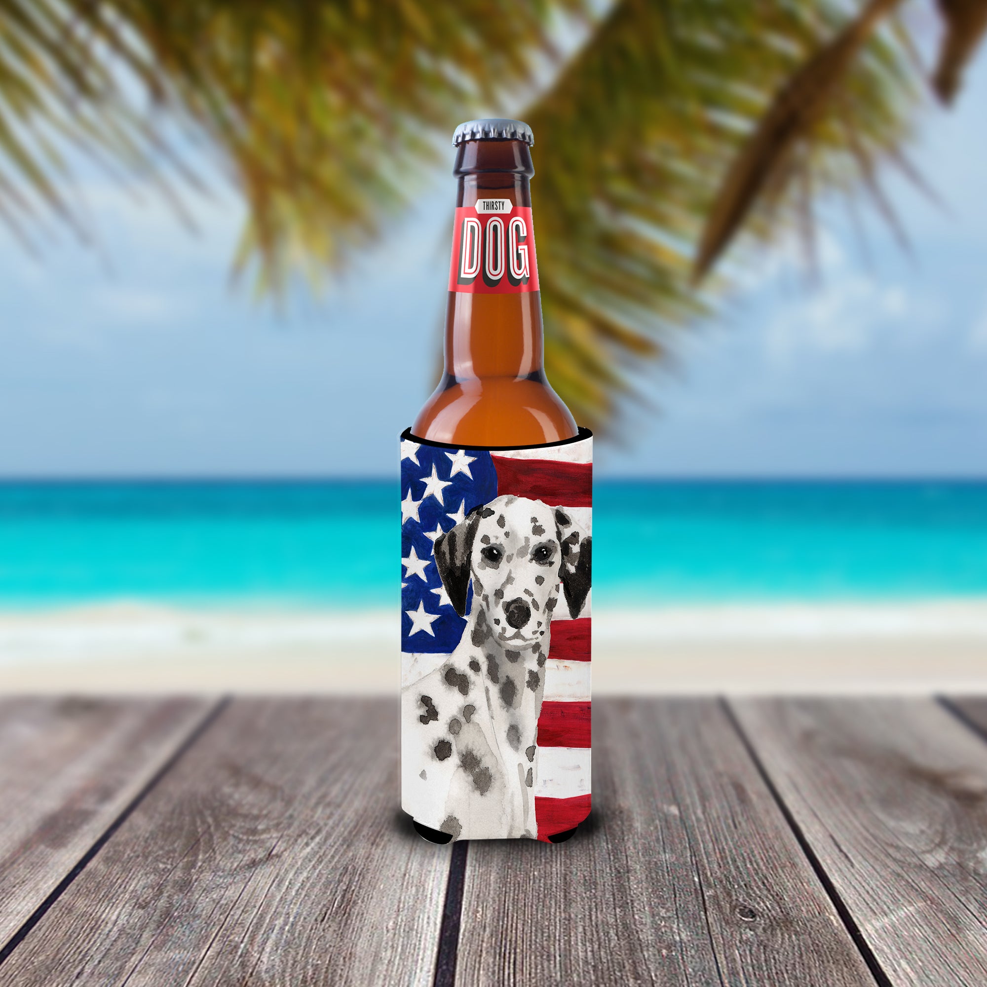 Dalmatian Patriotic  Ultra Hugger for slim cans BB9380MUK  the-store.com.