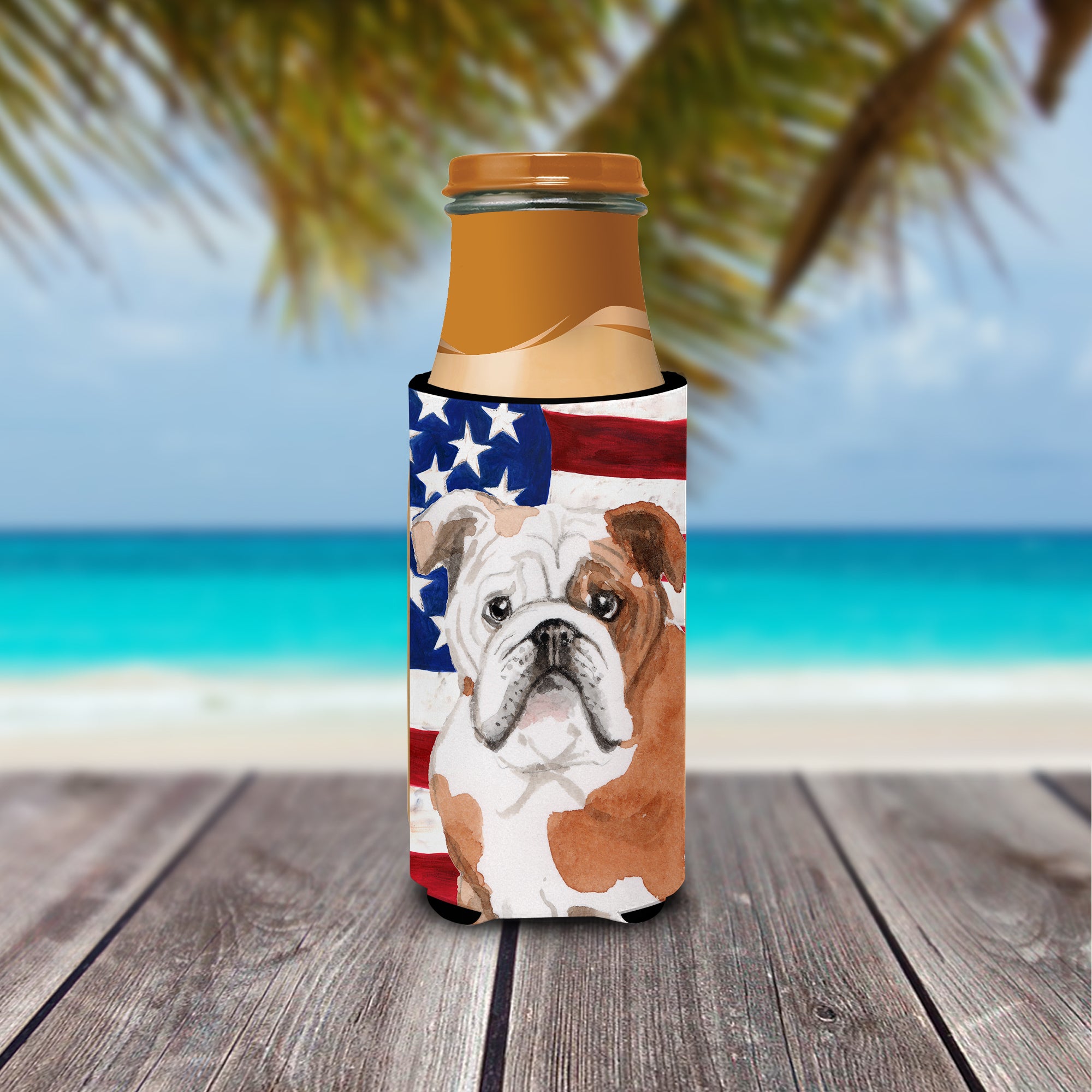 English Bulldog Patriotic  Ultra Hugger for slim cans BB9381MUK  the-store.com.