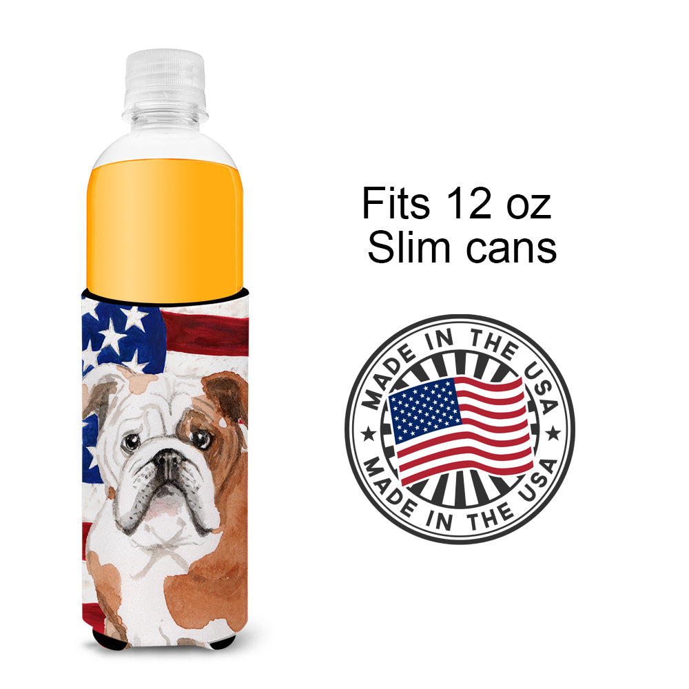 English Bulldog Patriotic  Ultra Hugger for slim cans BB9381MUK  the-store.com.