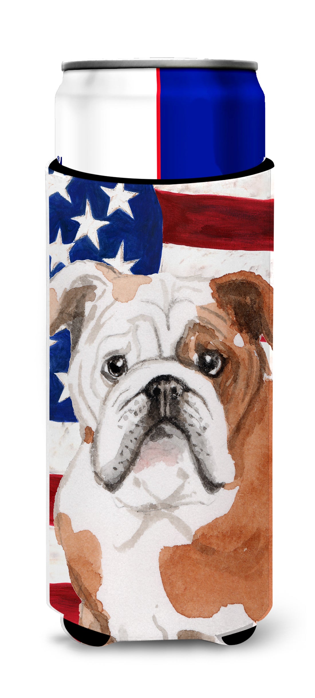 English Bulldog Patriotic  Ultra Hugger for slim cans BB9381MUK  the-store.com.