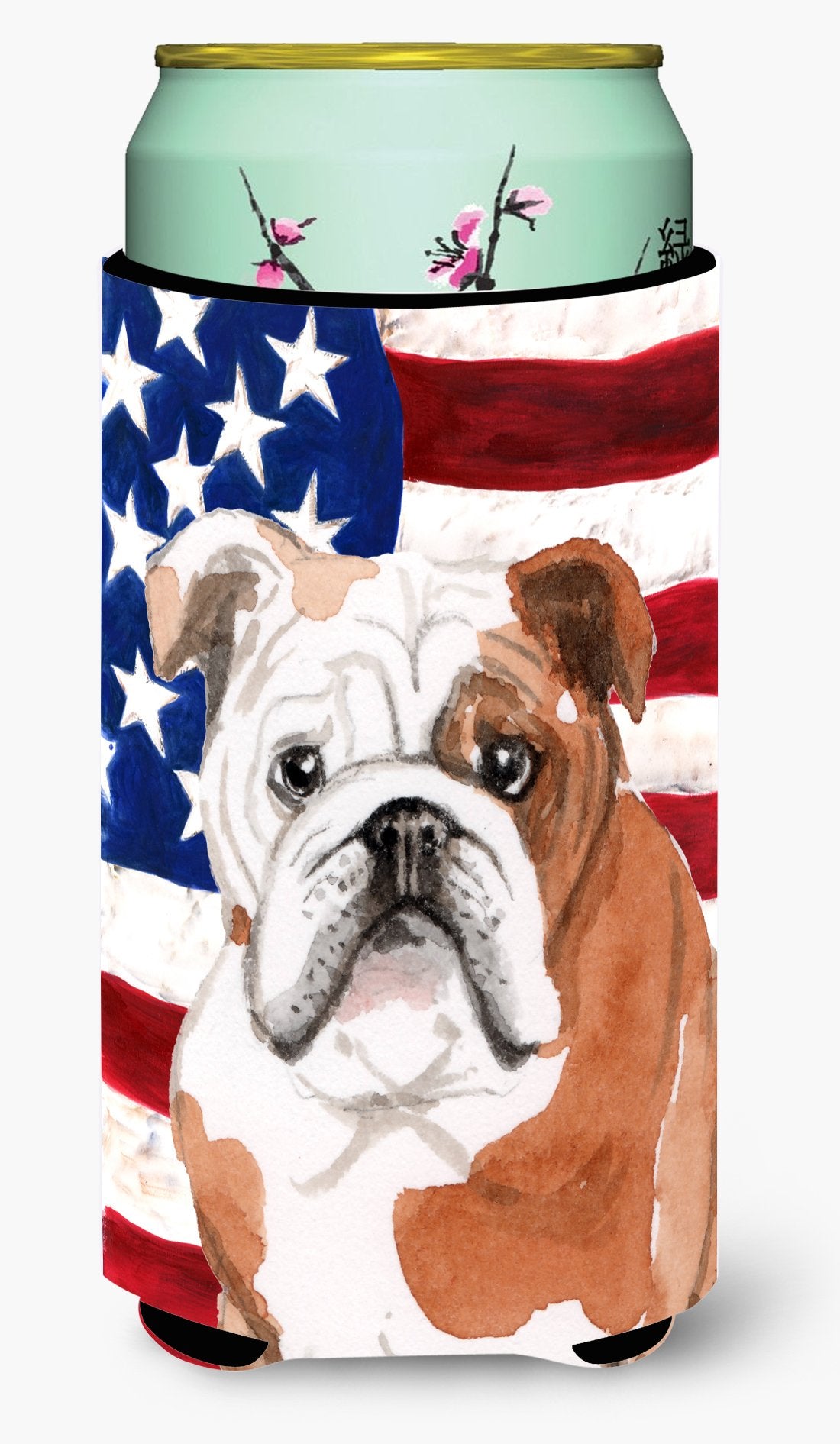 English Bulldog Patriotic Tall Boy Beverage Insulator Hugger BB9381TBC by Caroline's Treasures