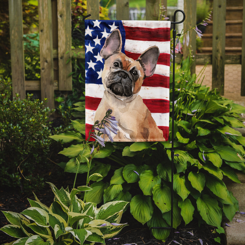 Fawn French Bulldog Patriotic Flag Garden Size BB9382GF  the-store.com.