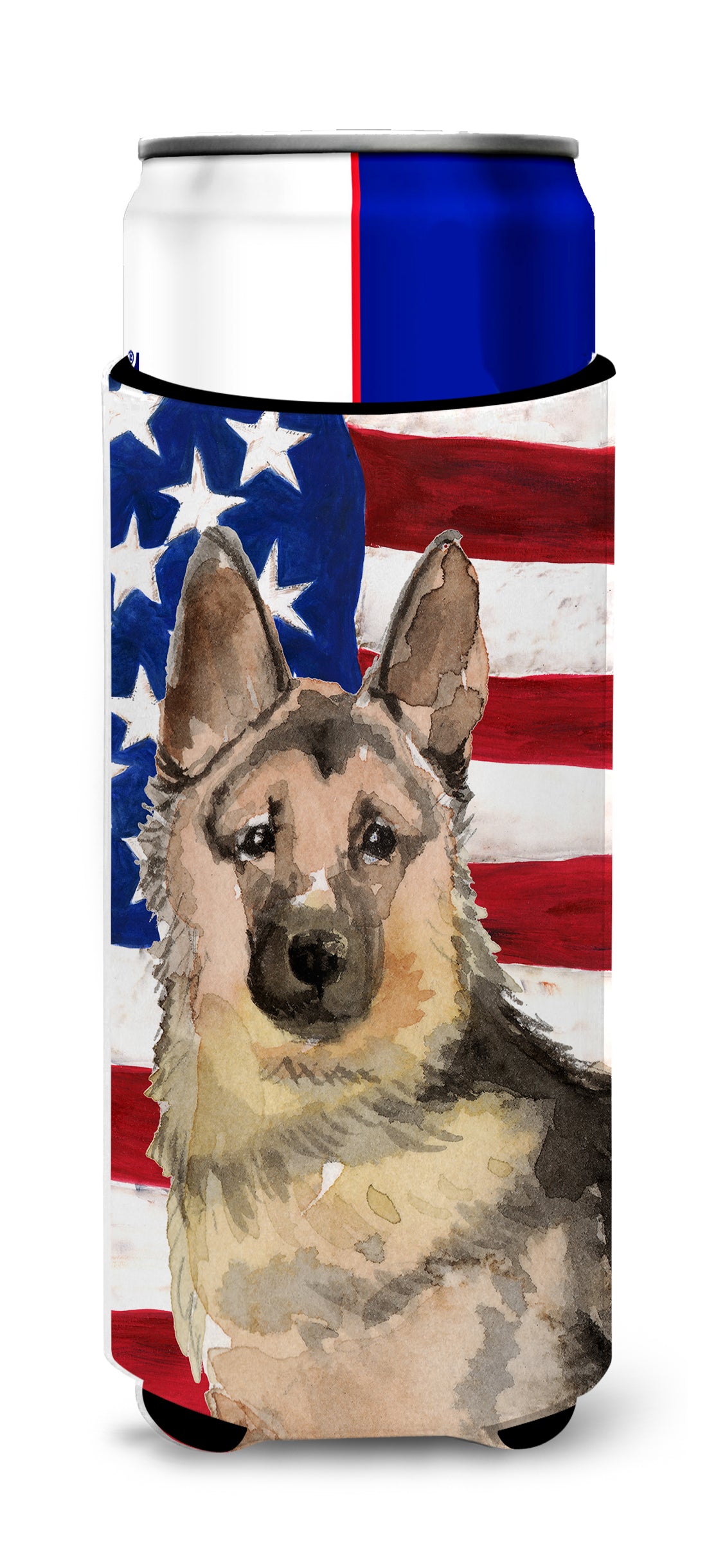 German Shepherd Patriotic  Ultra Hugger for slim cans BB9383MUK  the-store.com.