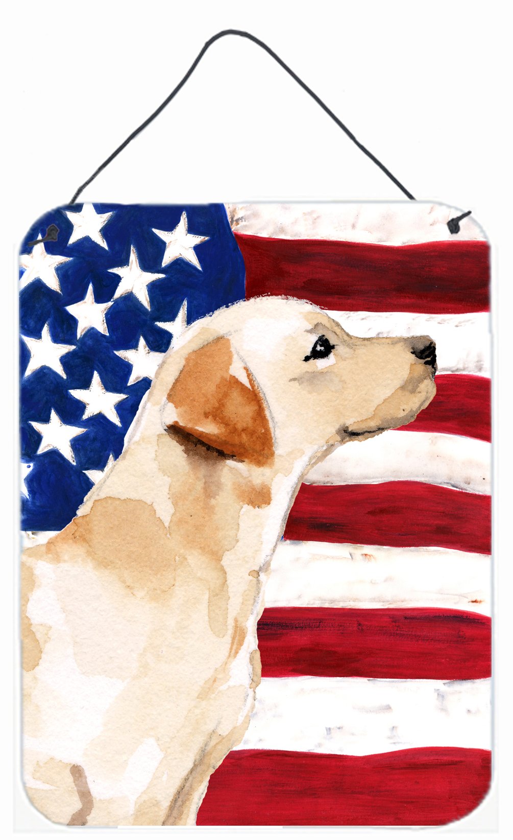 Yellow Labrador #2 Patriotic Wall or Door Hanging Prints BB9388DS1216 by Caroline's Treasures