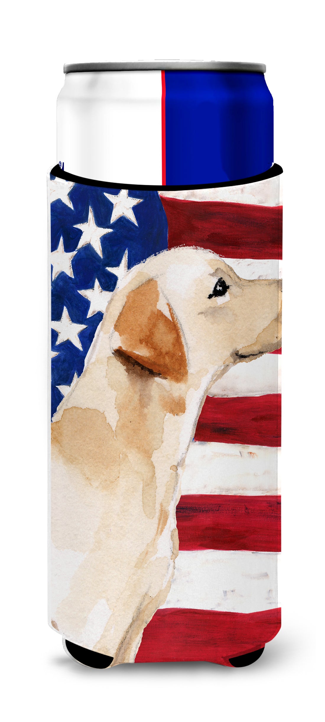 Yellow Labrador #2 Patriotic  Ultra Hugger for slim cans BB9388MUK  the-store.com.