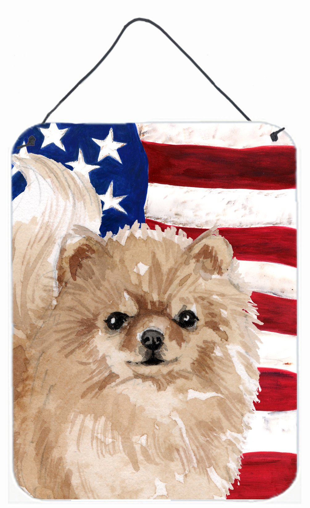 Pomeranian Patriotic Wall or Door Hanging Prints BB9390DS1216 by Caroline&#39;s Treasures