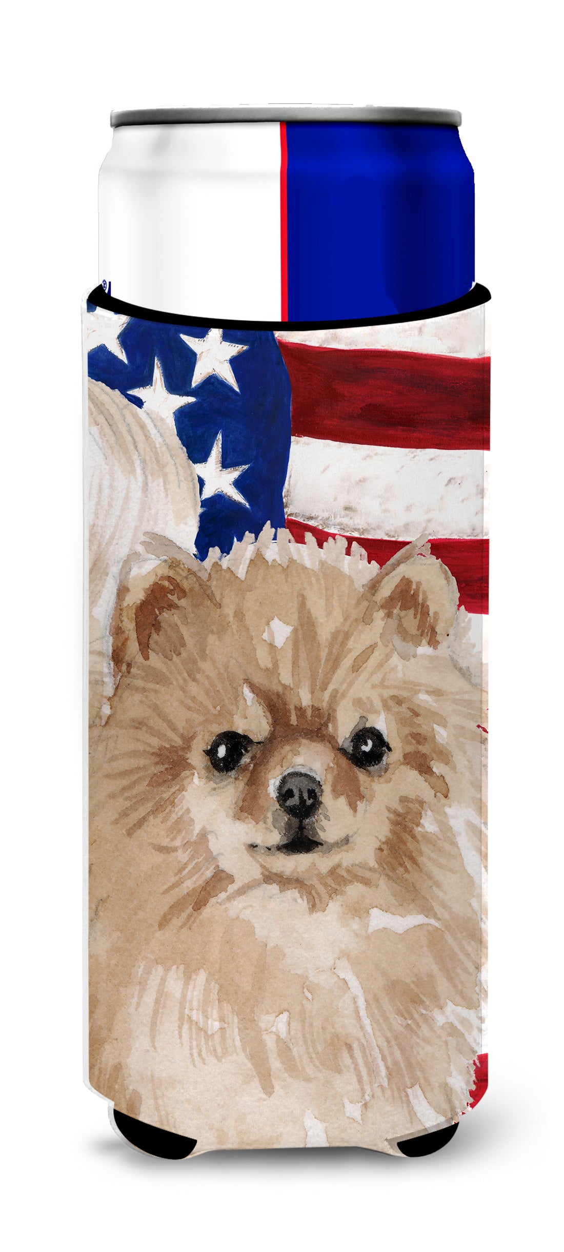 Pomeranian Patriotic  Ultra Hugger for slim cans BB9390MUK  the-store.com.