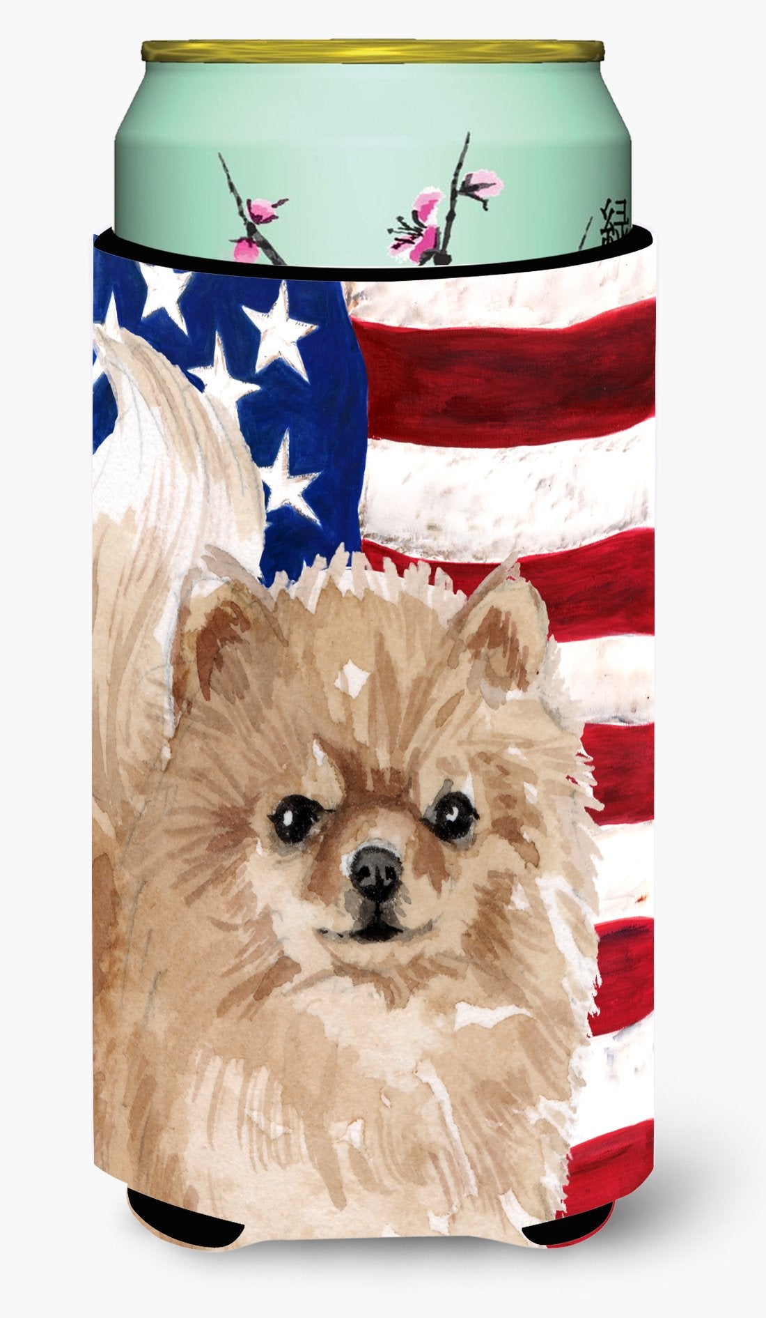 Pomeranian Patriotic Tall Boy Beverage Insulator Hugger BB9390TBC by Caroline's Treasures