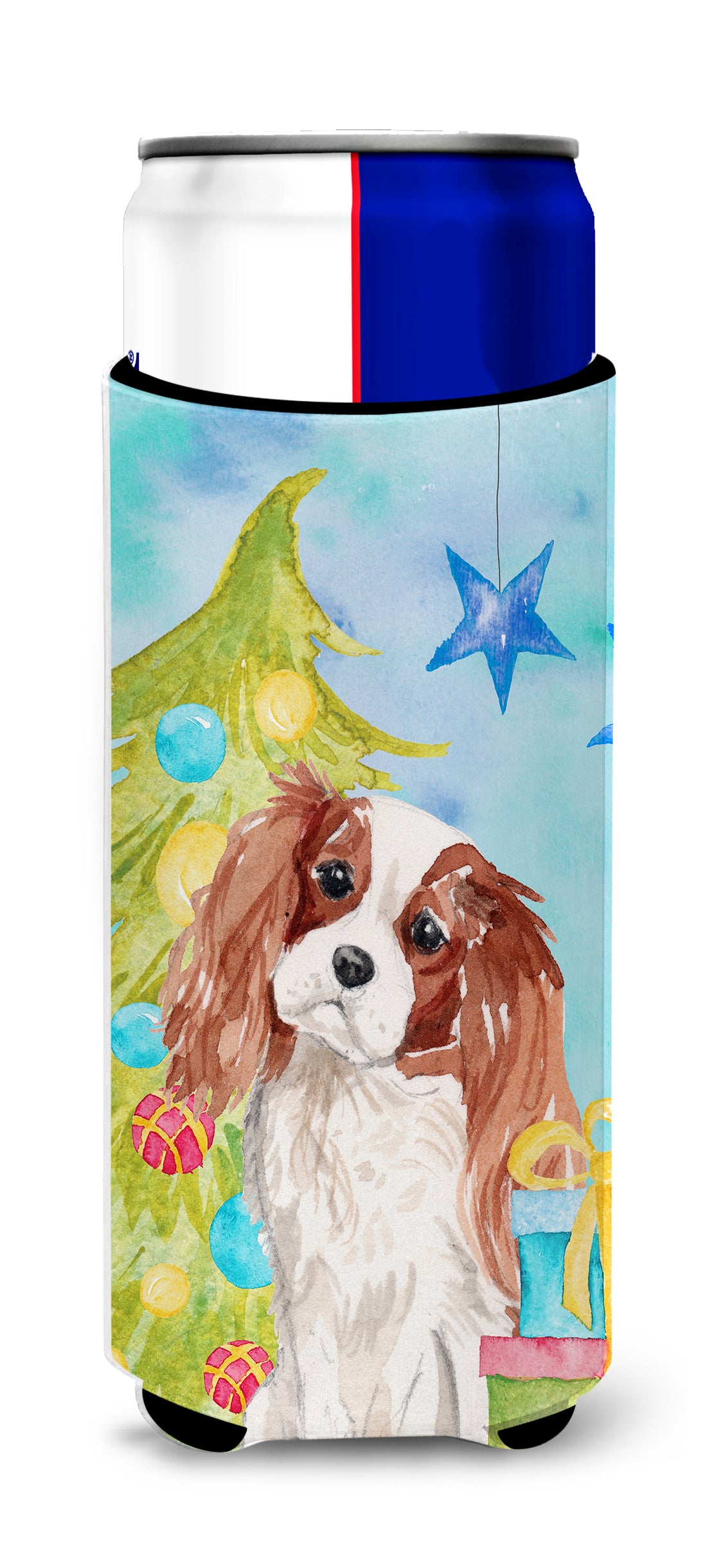 Blenheim Cavalier Spaniel Christmas  Ultra Hugger for slim cans BB9393MUK  the-store.com.