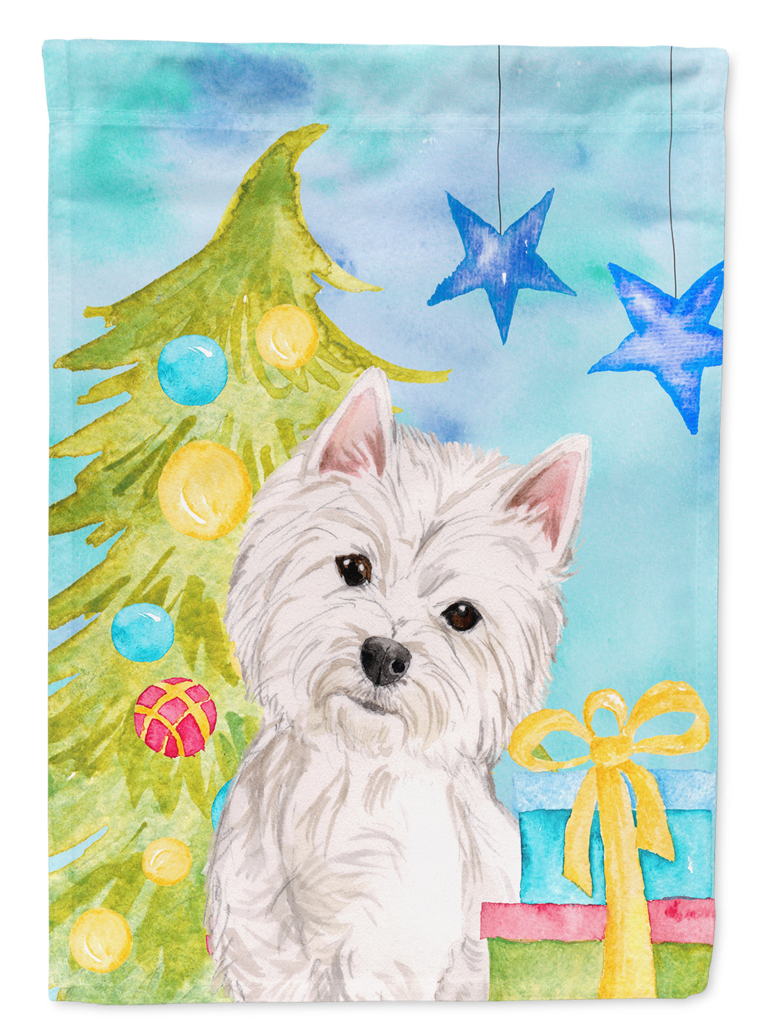 Westie Christmas Flag Garden Size BB9394GF  the-store.com.