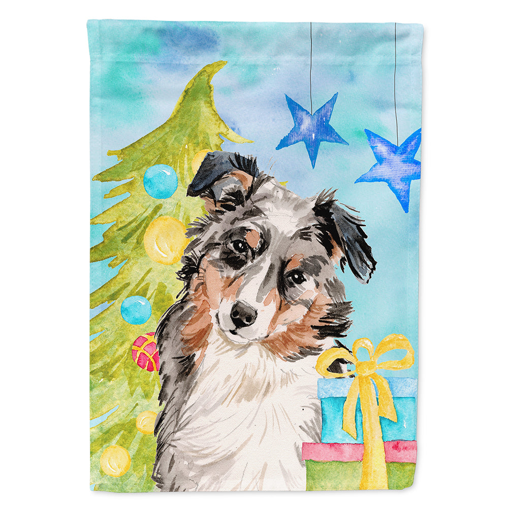 Australian Shepherd Christmas Flag Canvas House Size BB9397CHF  the-store.com.