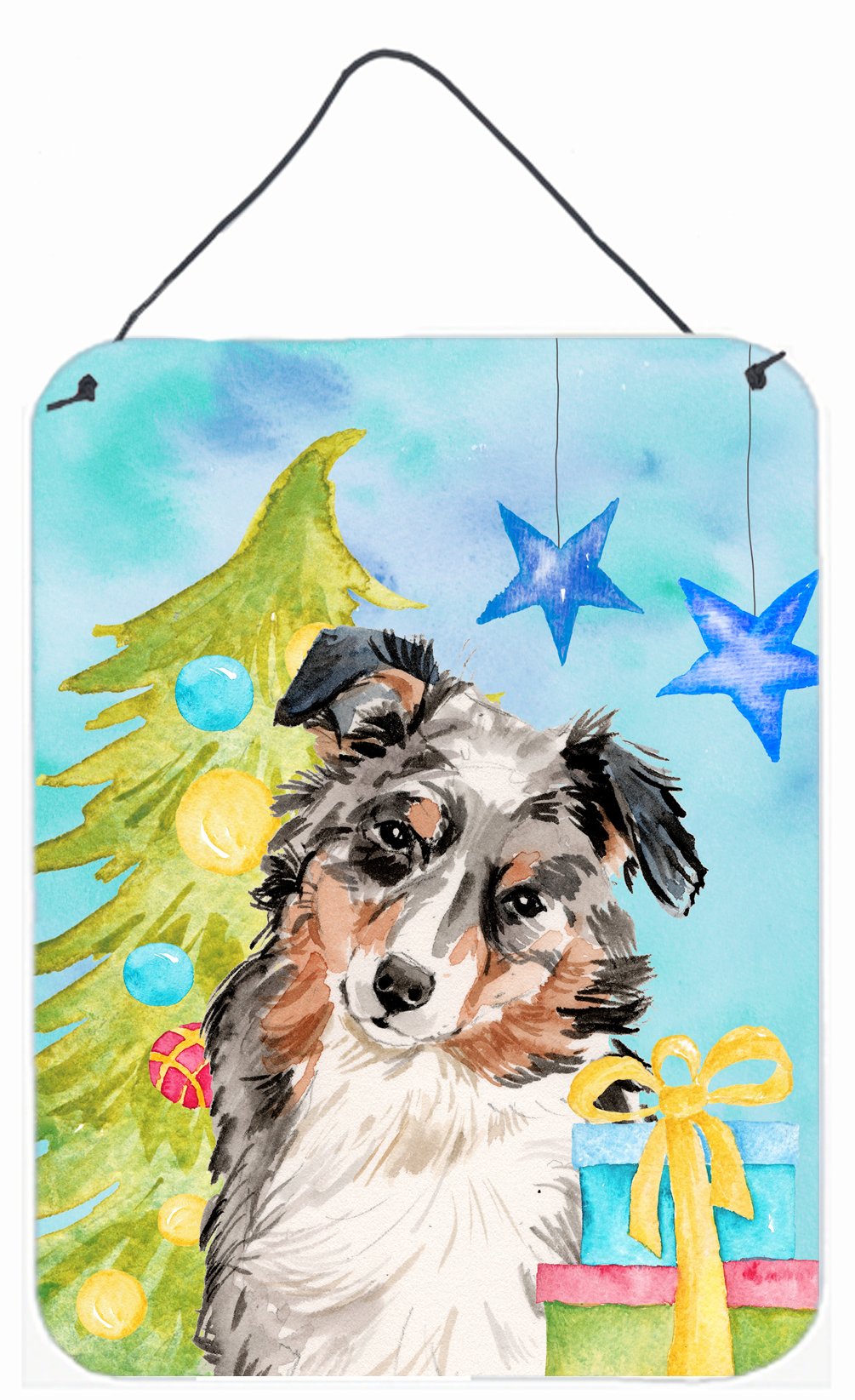 Australian Shepherd Christmas Wall or Door Hanging Prints BB9397DS1216 by Caroline's Treasures