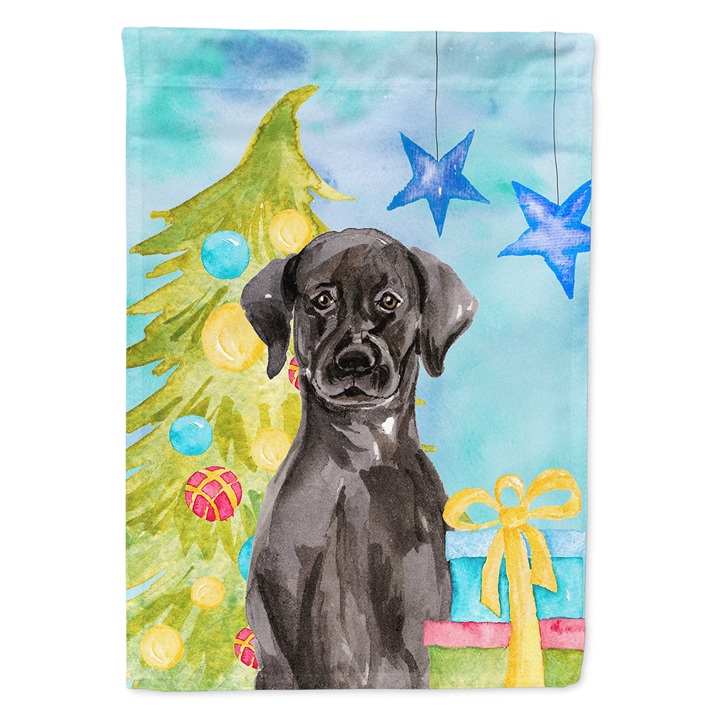 Black Labrador Christmas Flag Canvas House Size BB9398CHF  the-store.com.