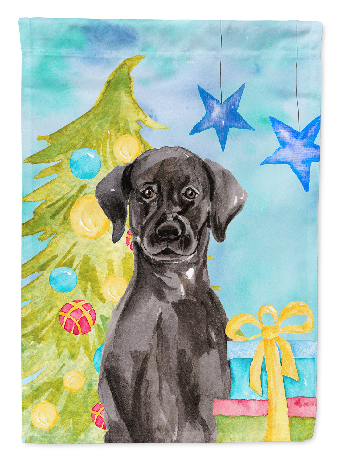 Black Labrador Christmas Flag Garden Size BB9398GF  the-store.com.